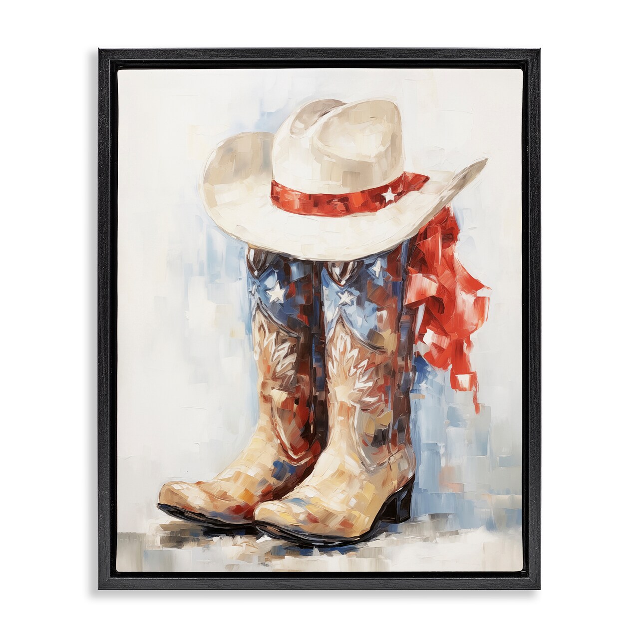 Stupell Industries Patriotic Cowboy Boots Floating Frame By Arlington Prints